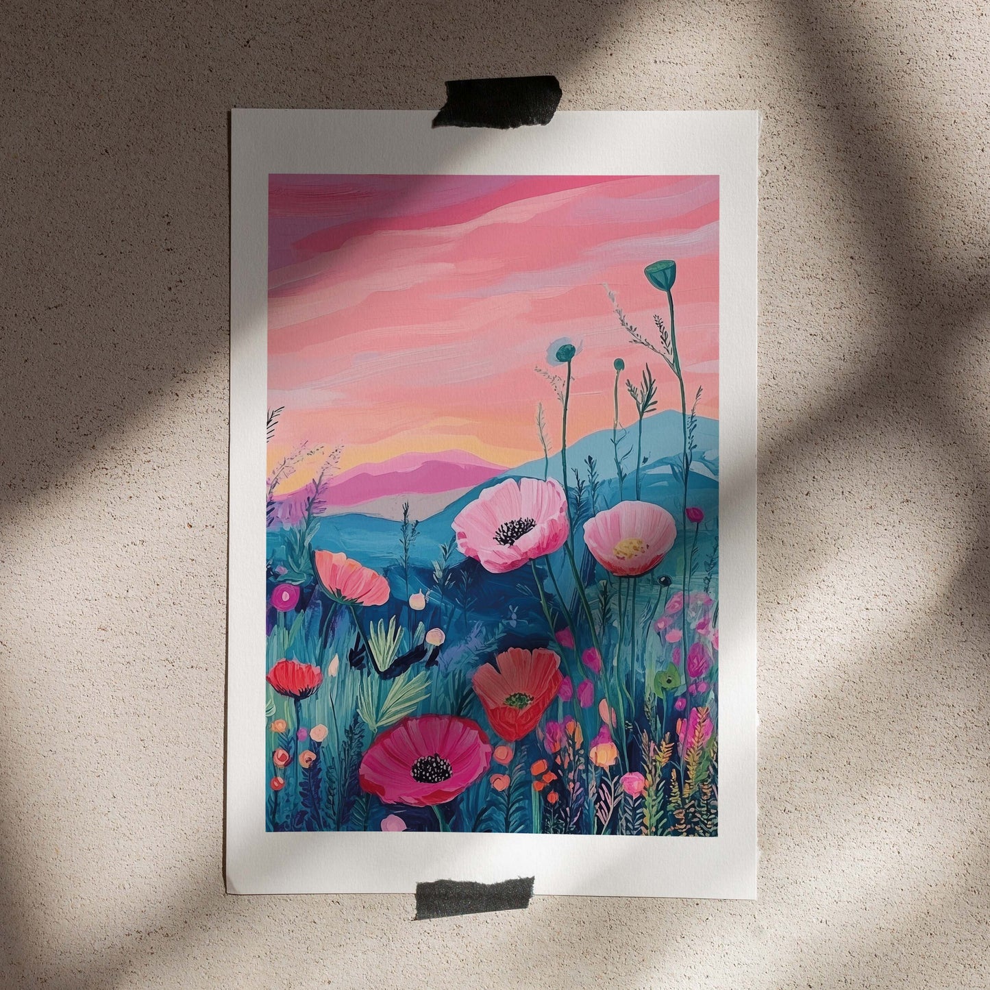 Poster Mountain Poppies 50x70