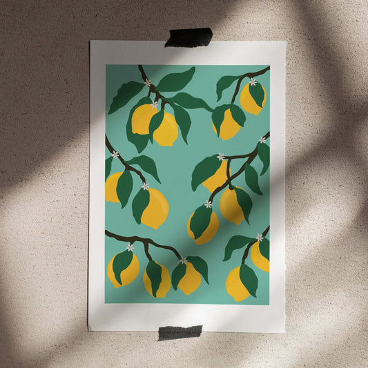 Poster 50x70 Lemon Turquoise