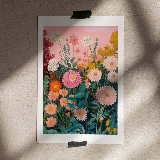 Poster 50x70 Dahlia garden