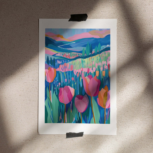 Poster 50x70 Pink Tulips