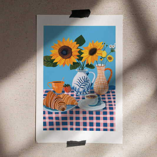 Poster 50x70 Sunflower & Croissants