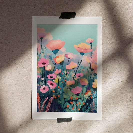 Poster 50x70 Pink Poppies